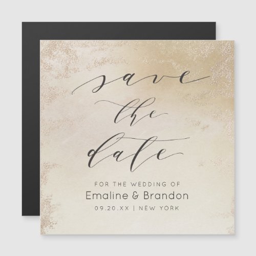 Ombre Yellow Gold Frosted Foil Luxe Save the Date