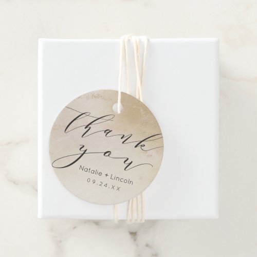Ombre Yellow Gold Frosted Foil Wedding Thank You Favor Tags
