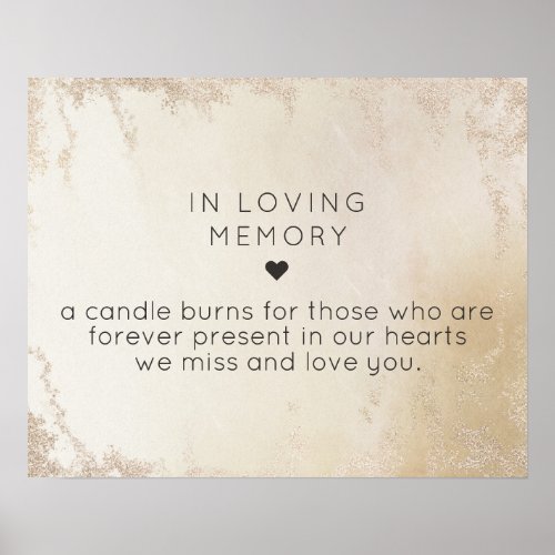 Ombre Yellow Gold Frosted In Loving Memory Sign