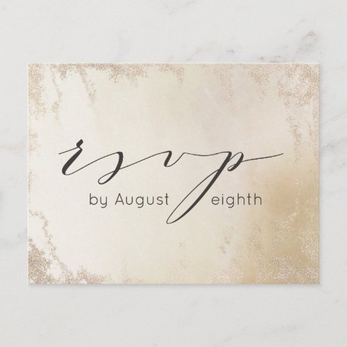 Ombre Yellow Gold Frosted Wedding Meal Choice RSVP Postcard
