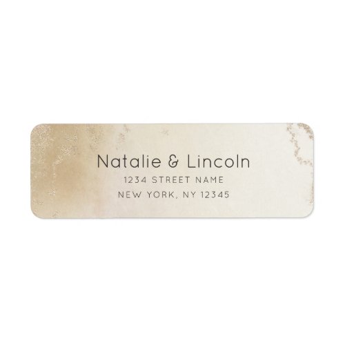 Ombre Yellow Gold Frosted Wedding Return Address Label