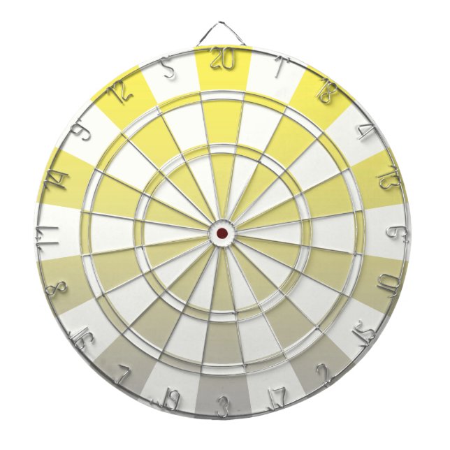 Ombre Yellow Gray And White Dartboard (Front)