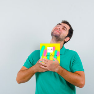 Ombre Yellow Pink Abstract Custom QR LOGO Square Business Card