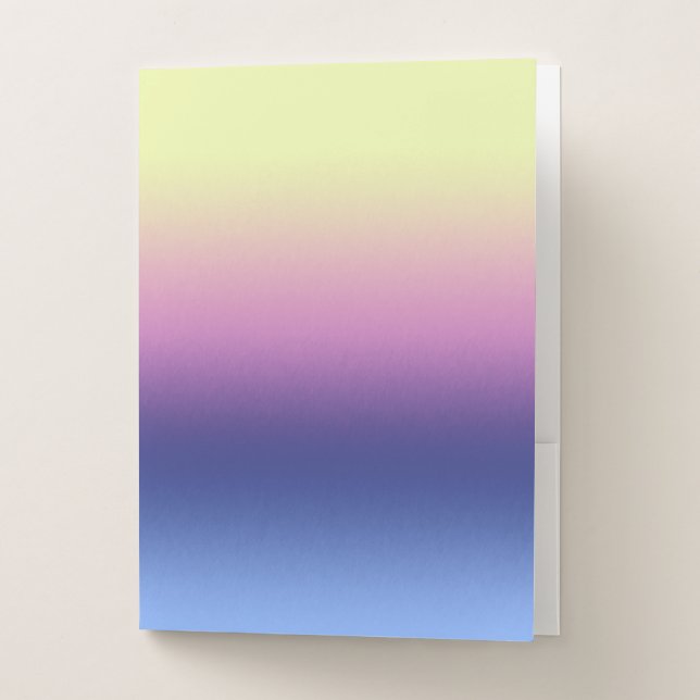 Ombre Yellow Pink Purple Blue Pocket Folder (Front)