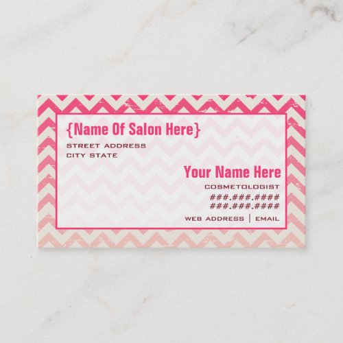 Ombre Zigzag Cosmetologist Salon Appointment Business Cards
