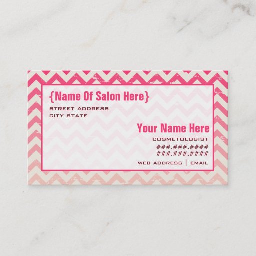 Customizable Ombre Zigzag Cosmetologist Salon Appointment Business Cards