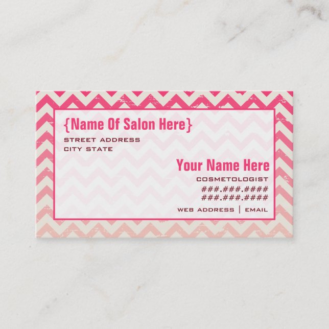 Ombre Zigzag Cosmetologist Salon Appointment Card (Front)