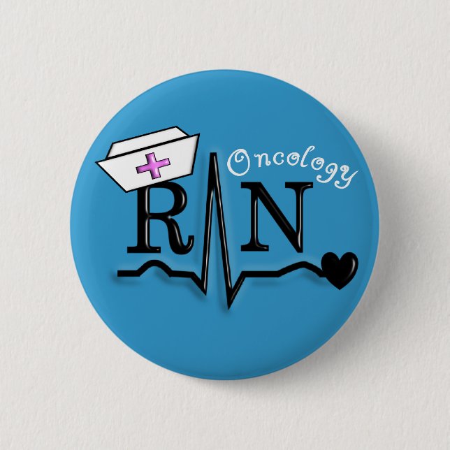 Omcology Nurse  RN Gifts QRS Design Button (Front)
