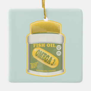 Omega 3 fish oil ceramic ornament