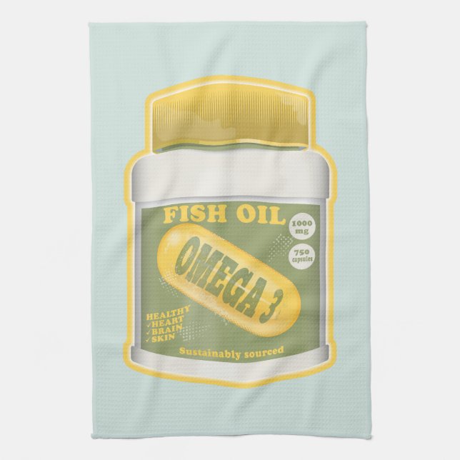 Omega 3 fish oil kitchen towel (Vertical)