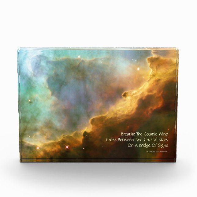 Omega Nebula Celestial Haiku Acrylic Sculpture Award (Front)