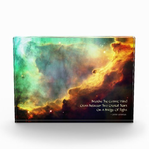 Omega Nebula Celestial Haiku Desktop Sculpture Acrylic Award