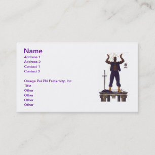 Omega Psi Phi Fraternity Business Card