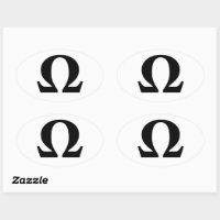 Omega Symbol of Resistance Oval Sticker Zazzle