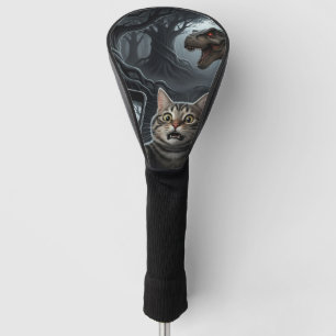OMG A Dinosaur! Funny Cat Selfie with T-Rex Golf Head Cover