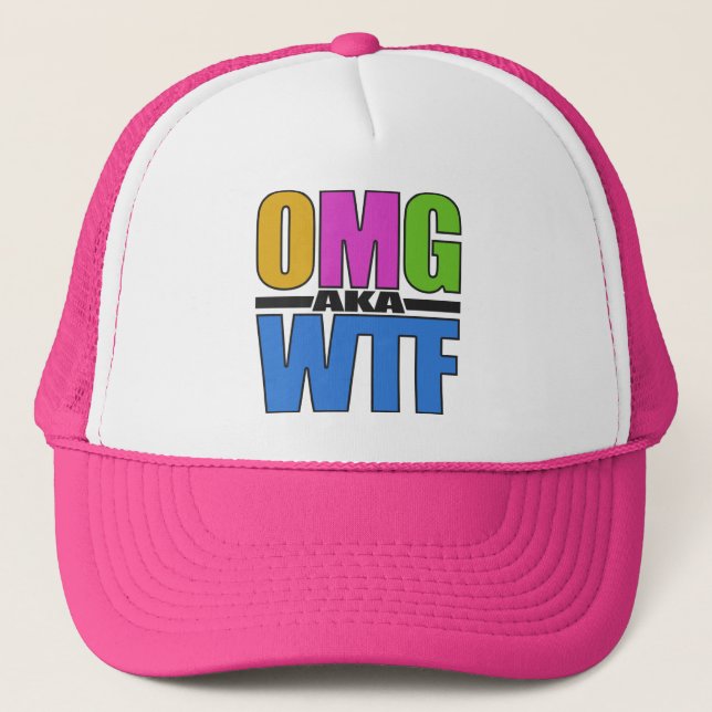 OMG aka WTF hat - choose color (Front)