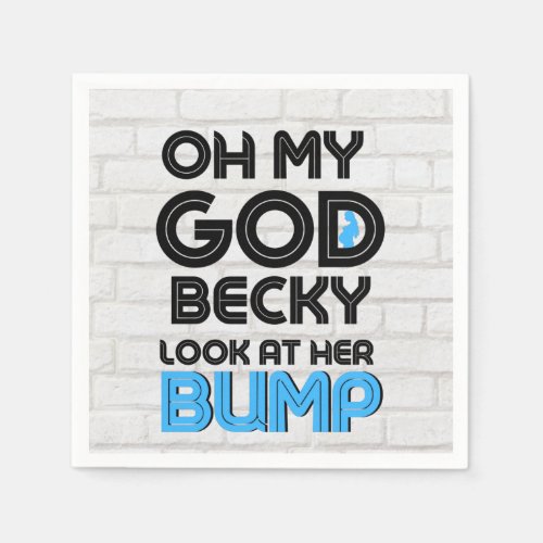 OMG Becky Blue 90s Urban Retro Baby Shower Favor Napkins