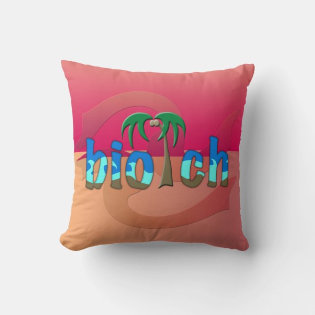 OMG! biotch Throw Pillow (Front)