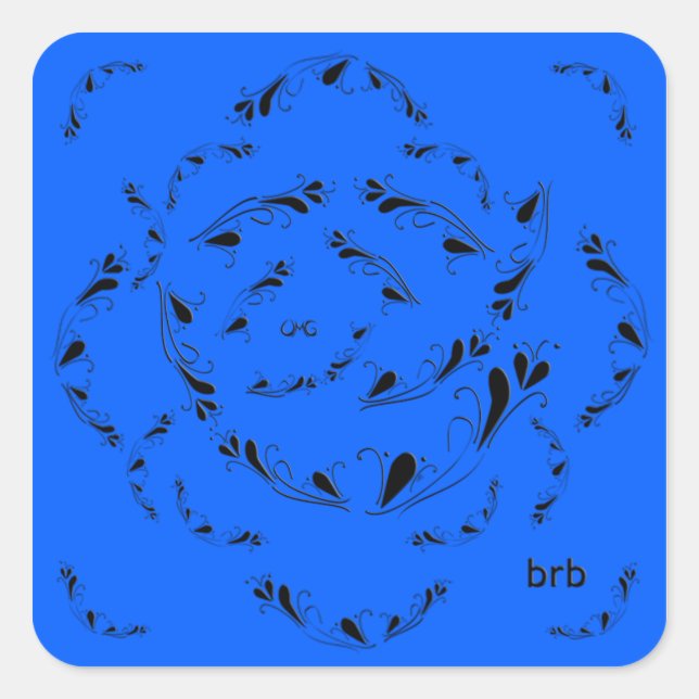OMG! brb Square Sticker (Front)