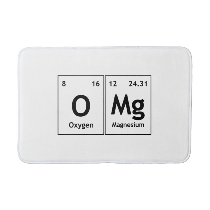 OMg Chemistry Periodic Table Words Element Symbols Bath Mat Zazzle