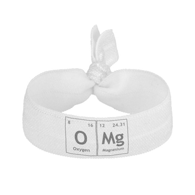 OMg Chemistry Periodic Table Words Element Symbols Elastic Hair Tie (Front)
