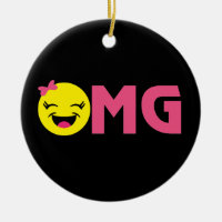 OMG Emoji Cutie Ceramic Ornament