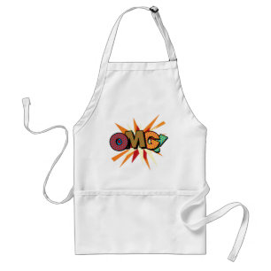 OMG Fun Retro Comic Book Pop Art Adult Apron