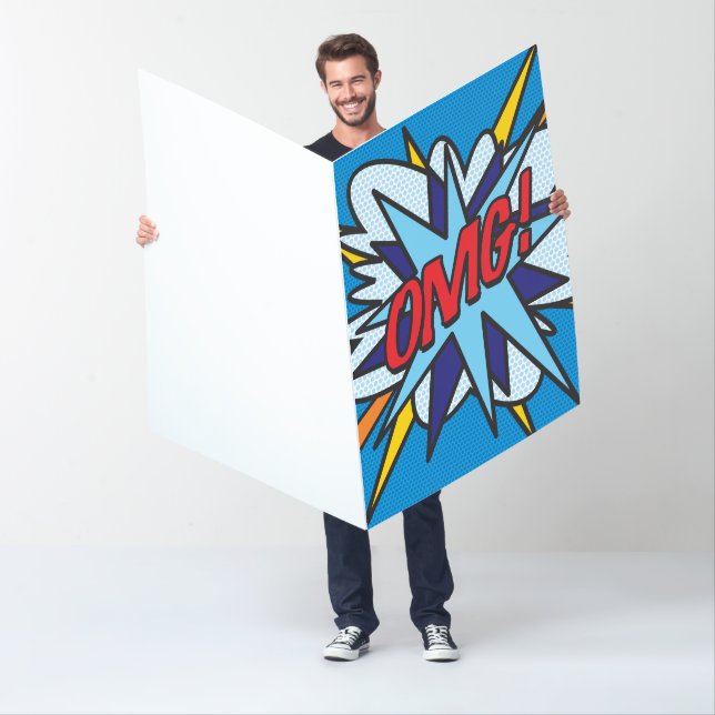 OMG Fun Retro Comic Book Pop Art Card (In Situ)