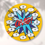 OMG Fun Retro Comic Book Pop Art Large Clock<br><div class="desc">Fun trendy superhero comic book pop clocks that are sure to add a splash of colour to a range of rooms around your home or office. An ideal way to treat yourself or someone that you know with these cool, unique comic con designer clocks. Why not add some zap pow...</div>
