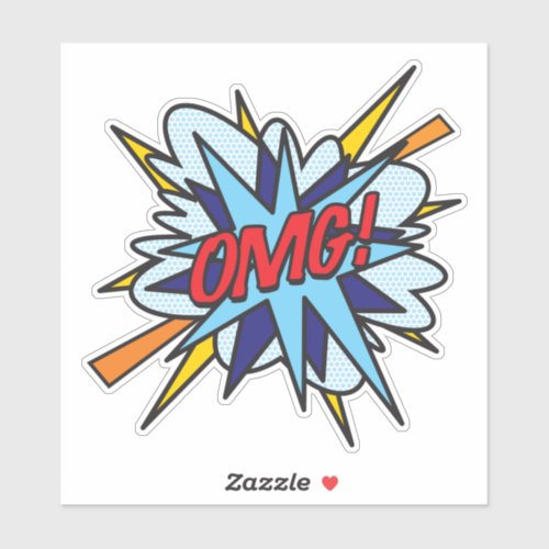 OMG Fun Retro Comic Book Pop Art Sticker