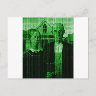 OMG GMO farmer Matrix Postcard