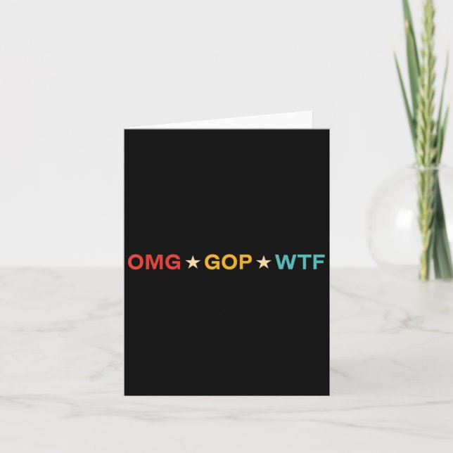 Omg Gop Wtf Vintage Design  Card (Front)