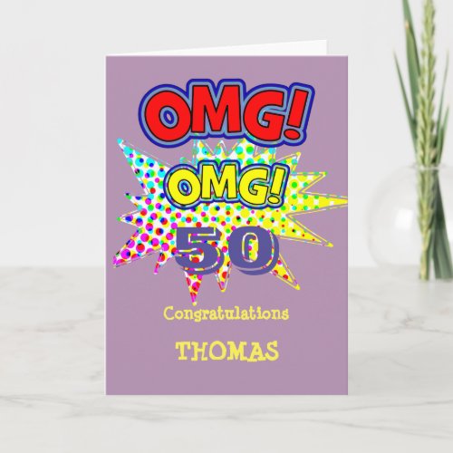 OMG How Old Funny Comic Milestone Birthday Card