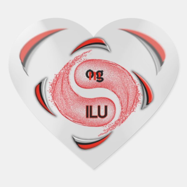 OMG! ilu Heart Sticker (Front)