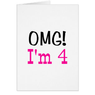 OMG I'm 4 (pink) Cards