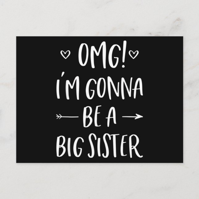 OMG I'm Gonna Be Big Sister Postcard (Front)