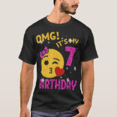unisex-child Kids Emojicon 7th birthday gifts 7 year old girls t shirt'  Men's T-Shirt