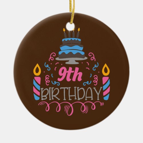 OMG Its My 9th Birthday Girl s 9 Years Old Ceramic Ornament