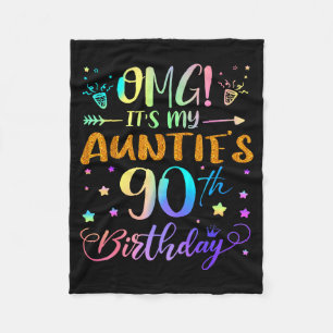 Omg Its My Aunties 90th Birthday Sweet 90 Years Ol Fleece Blanket