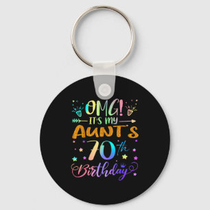 Omg Its My Aunts 70th Birthday Sweet 70 Years Old Keychain