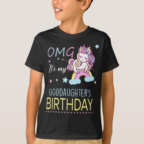 OMG Its My Goddaughters Birthday Cute Godmother  T_Shirt