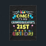 Omg Its My Granddaughters 21st Birthday Sweet 21 Y Fleece Blanket<br><div class="desc">Omg Its My Granddaughters 21st Birthday Sweet 21 Years Old Premium</div>