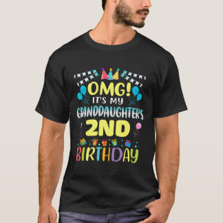 Omg Its My Granddaughters 2nd Birthday Sweet 2 Yea T-Shirt