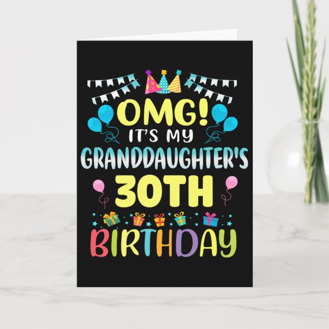 Omg Its My Granddaughters 30th Birthday Sweet 30 Y Card (Front)