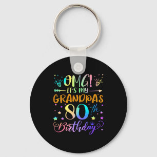 Omg Its My Grandpas 80th Birthday Sweet 80 Years O Keychain