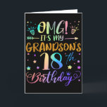 Omg Its My Grandsons 18th Birthday Sweet 18 Years  Card<br><div class="desc">Omg Its My Grandsons 18th Birthday Sweet 18 Years Old</div>