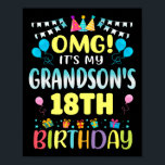Omg Its My Grandsons 18th Birthday Sweet 18 Years  Poster<br><div class="desc">Omg Its My Grandsons 18th Birthday Sweet 18 Years Old Premium</div>