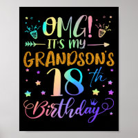 Omg Its My Grandsons 18th Birthday Sweet 18 Years 