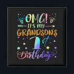 Omg Its My Grandsons 1st Birthday Sweet 1 Years Ol Magnet<br><div class="desc">Omg Its My Grandsons 1st Birthday Sweet 1 Years Old Premium</div>