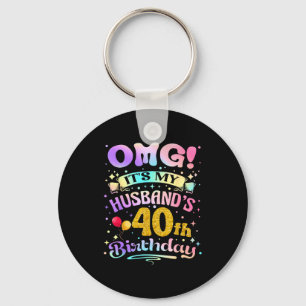 Omg it's my husband's 40th birthday happy 40 years keychain